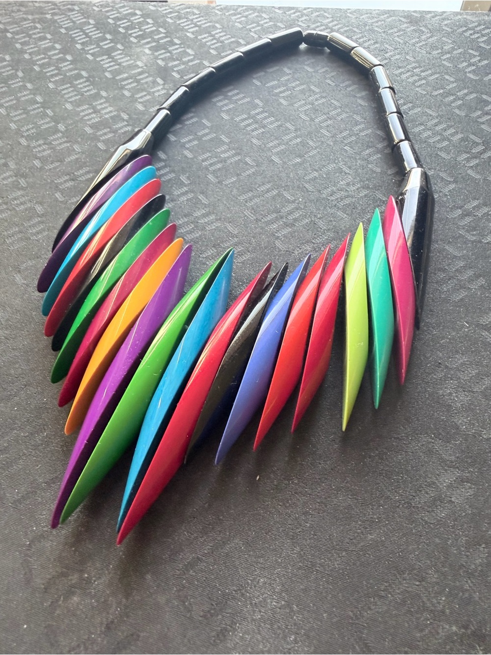 Rare Isadora Paris Danielle Poullain 1980s Galalith Statement Necklace